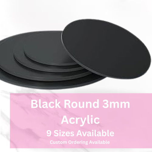 Round black perspex acrylic - round,